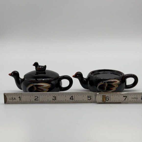 Vintage Stackable Mallard Duck Salt Pepper Shakers Japan Royal Sealy - Picture 9 of 10